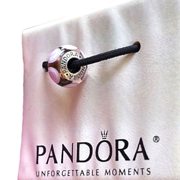 PANDORA™️ Sterling sSilver Murano Glass .925 Pink Bead Charm for Pandora Bracele - Picture 3 of 6